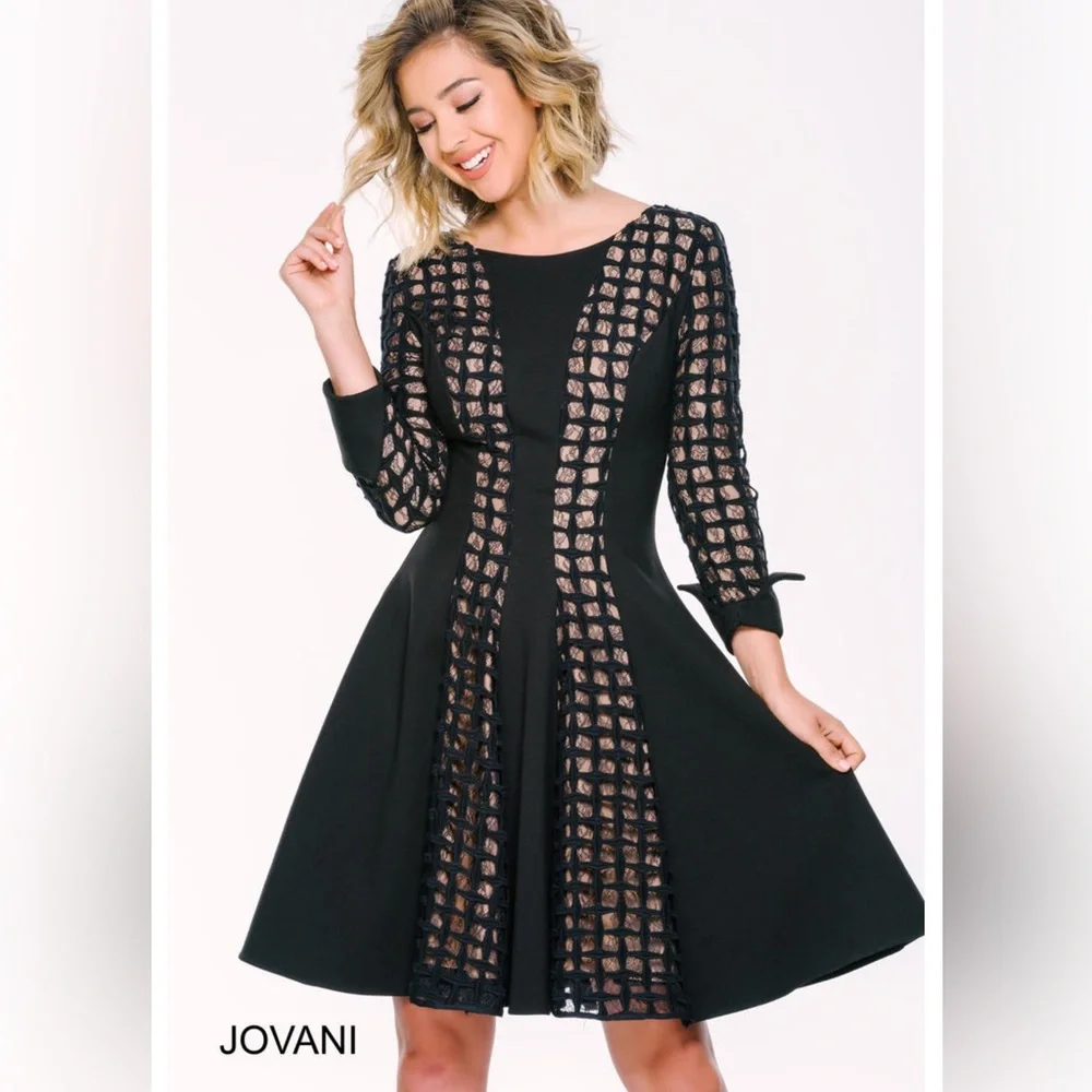 Jovani Prom 39367 Black/Nude Size 14 - Picture 1 of 7